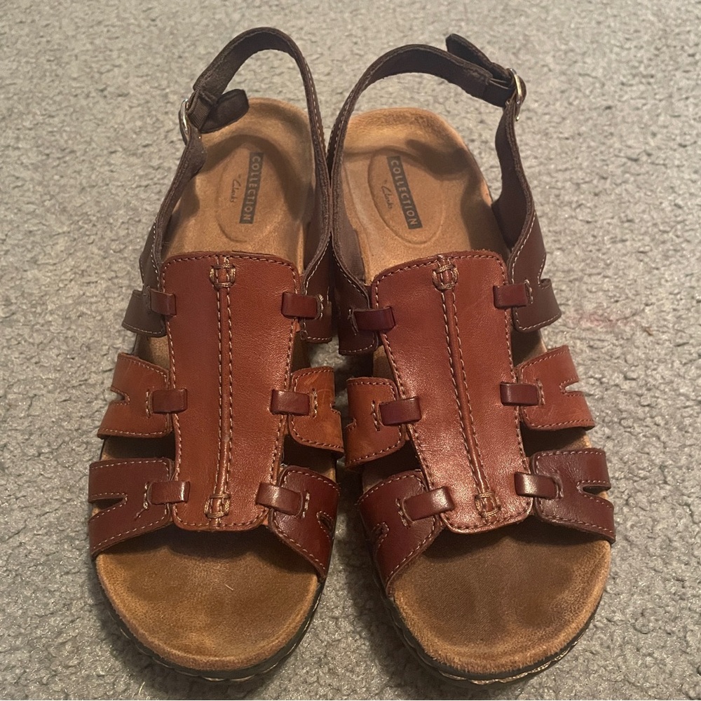 Clarks Brown Tones Cushioned Sandals